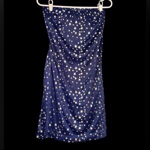 Starry Blue Strapless Dress